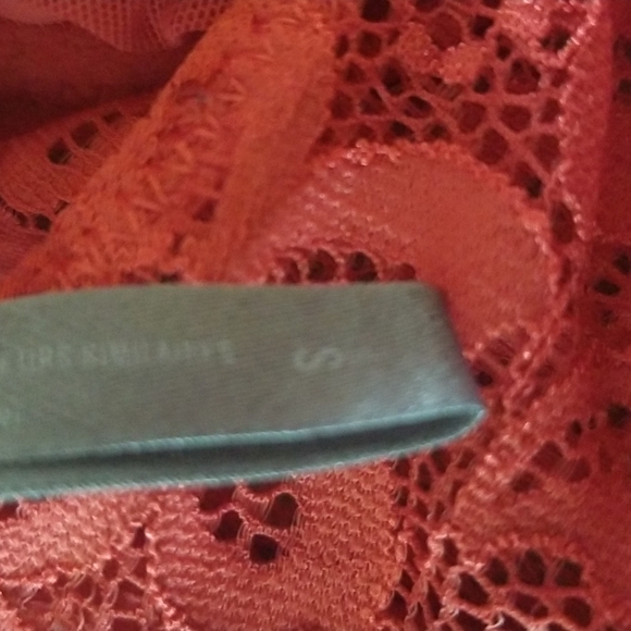 Aerie S Brick Red Stretchy Lace Bralette Pullover Lined Triangle Bust - Picture 8 of 9